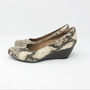 Clarks Brielle Snakeskin Wedges
